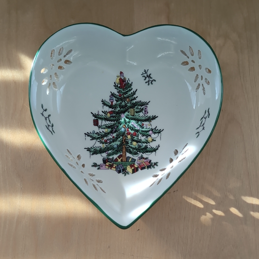 Spode Christmas Tree Heart Dish